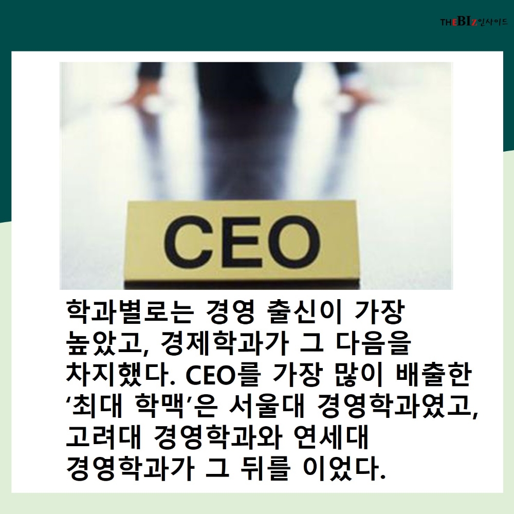 카드뉴스] 500대 기업 CEO, 출신 대학어디? < CEO < 피플 < 기사본문 - 핀포인트뉴스