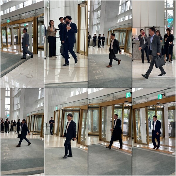 지난 8일 열린 하반기 VCM에 참석하는 롯데그룹 임원들. ©핀포인트뉴스 문은혜 기자