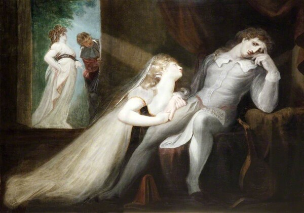 화가 헨리 푸젤리(Henry Fuseli,1742~1825)가 그린 존 밀턴과 아내. 밀턴 아내는 결혼직후 가출했는데 이를 소재로 그린 '밀턴 아내의 귀환(1798~1799)'이다.영국 리버풀 국립워커아트갤러리(Walker Art Gallery) 소장. photo by wikipedia