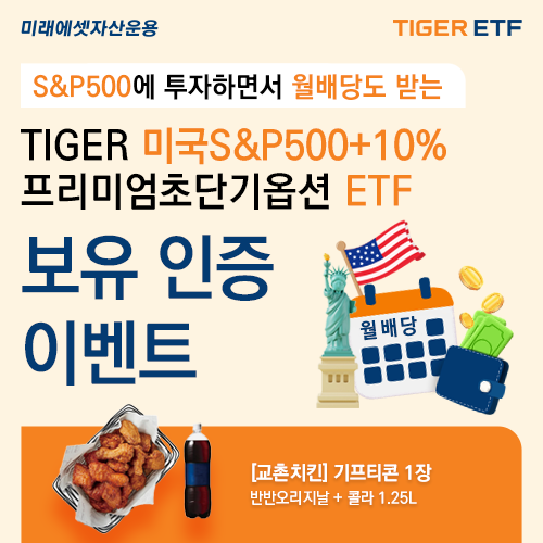 미래에셋자산운용이 'TIGER 미국S&P500+10%프리미엄초단기옵션 ETF' 순자산 600억원 돌파를 기념해 고객 감사 이벤트를 진행한다. 사진=미래에셋자산운용