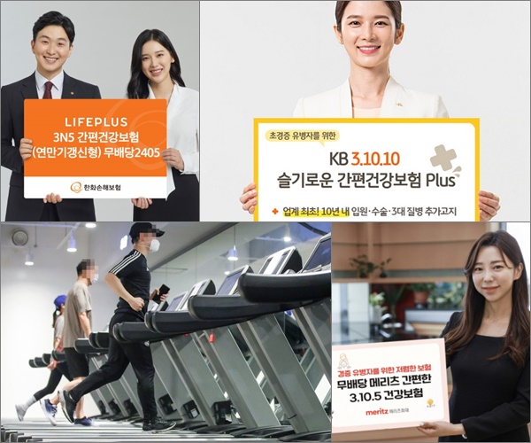 국내 인구 5명 중 1명은 만성 질병을 갖고 있지만 수명은 길어지면서, 보험사들이 유병자대상 간편건강보험의 상품을 세분화하고 있다. 장기보장성보험, 일명 건강보험을 주도하는 손해보험사들은 최근 '경증유병자'를 겨냥해 간편보험의 문턱을 낮추고 있다. [사진=각 사 취합]