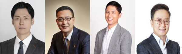 왼쪽부터 신유열 전무, 김동선 부사장, 허서홍 부사장, 홍정국 부회장. (사진=각 사)