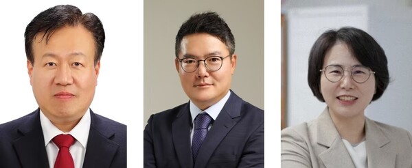 (왼쪽부터) 정용욱 2차전지사업부문 대표이사, 신동만 동원시스템즈 소재사업부문 총괄임원 부사장, 이영란 동원CNS 대표이사. (사진=동원그룹) 