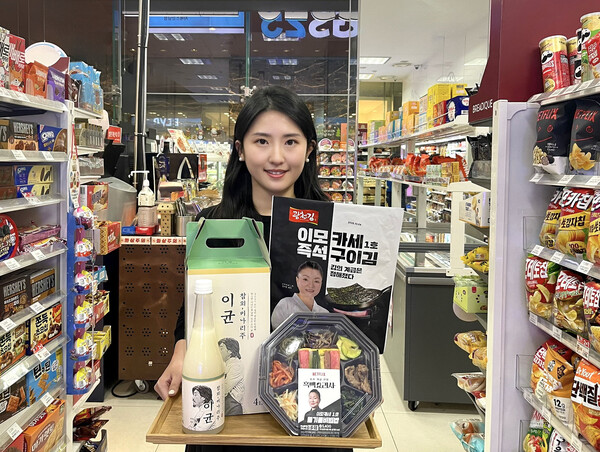 이균 참외미나리주, 이모카세1호 즉석구이김, 이모카세 1호 들기름 비빔밥. (사진=GS25)