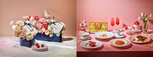  ‘efflore 플라워 박스’(왼쪽) 및 ‘로맨틱 스트로베리 고메 부티크’ (사진=파르나스호텔)