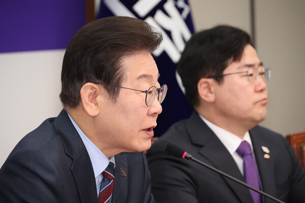 이재명 더불어민주당 대표가 7일 서울 여의도 국회에서 열린 최고위원회의에서 발언하고 있다. 사진=연합뉴스