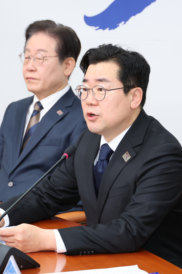 박찬대 더불어민주당 원내대표가 10일 서울 여의도 국회에서 열린 최고위원회의에서 발언하고 있다. 사진=연합뉴스