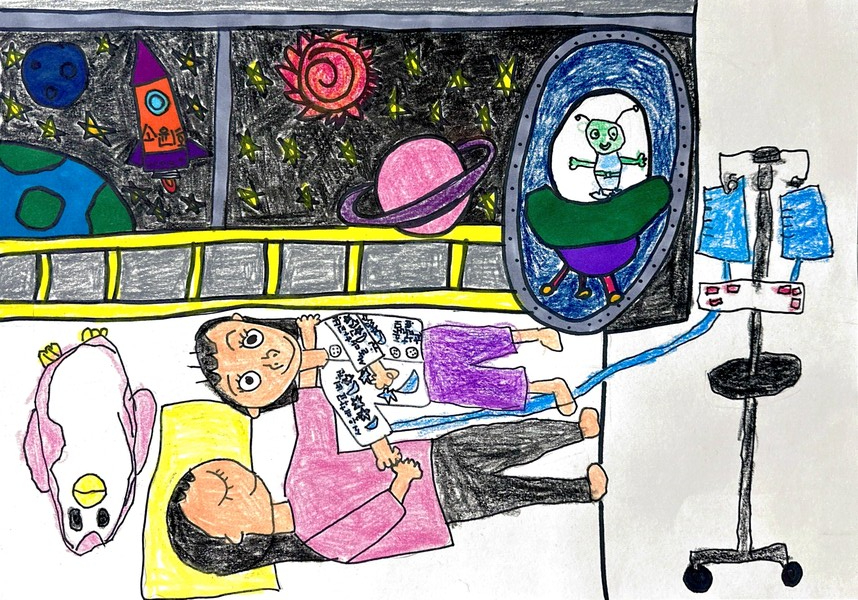 유아부 대상 구소윤 어린이의 ‘무균실 속 우주여행’ 작품 (사진=농심)