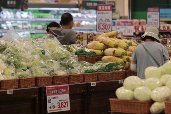 서울 시내 한 대형마트 채소 판매대에서 소비자들이 장을 보고 있다. (사진=연합뉴스)