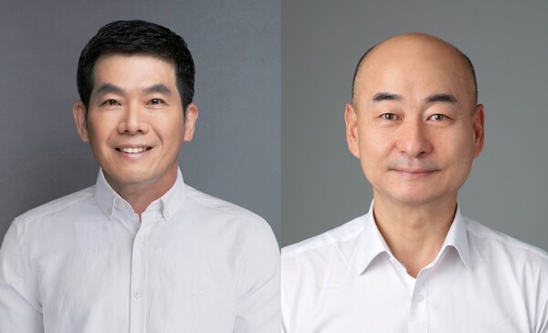 한국타이어앤테크놀러지 안종선 대표이사 사장과  이상훈 대표이사 사장. 사진=한국타이어 제공.