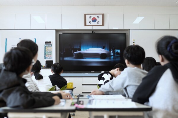 전북 익산 여산초등학교 '미래모빌리티의 이해' 수업 모습. 사진=현대차그룹 제공.