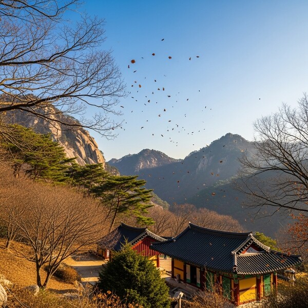 맑고 쾌청한 초겨울 하늘, 일교차 커