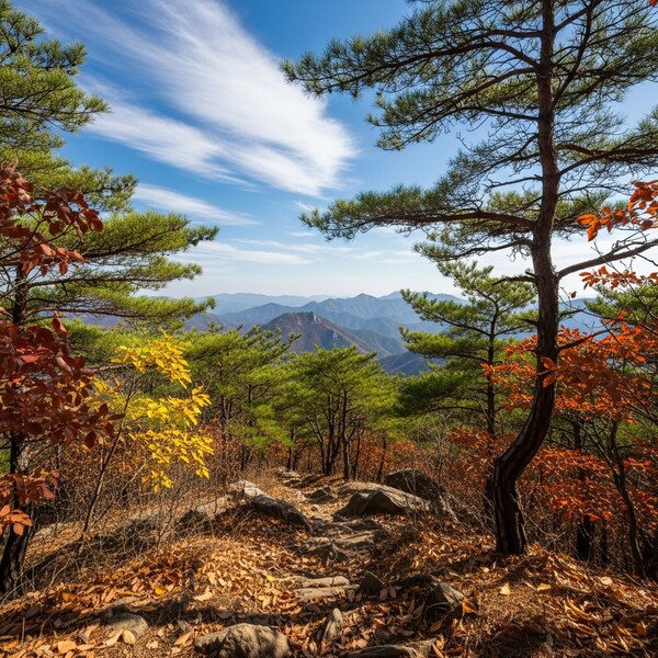 맑고 포근한 초겨울, 산행하기 좋은 날씨
