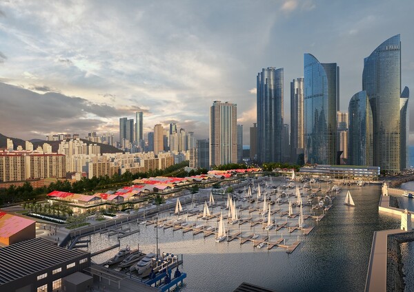 아이파크마리나와 HDC현대산업개발은 24일 부산 수영만요트경기장 재개발 착공식을 진행했다. 사진=아이파크마리나·HDC현대산업개발 제공.