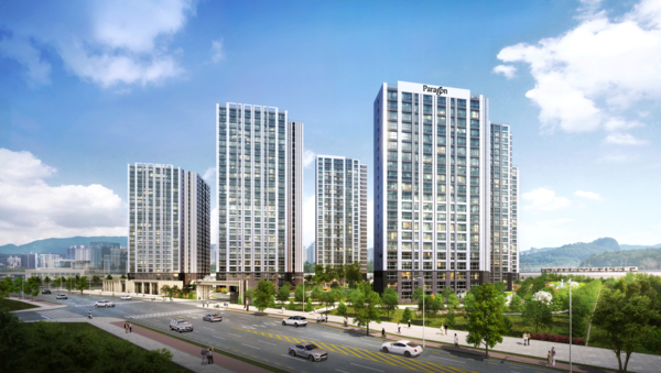 경기 양주 회천신도시에 들어서는 ’회천중앙역 파라곤’ 아파트 투시도.