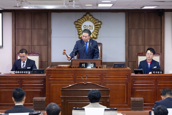 순천시의회가 25일 제291회 제2차 정례회 제1차 본회의를 개회했다. 내달 19일까지 25일간의 회기 일정에 들어간다. 순천시의회 제공. 