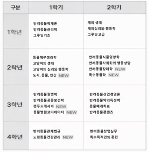 서울디지털대 2026학년도 반려동물학과 교과목 신설 관련 이미지
