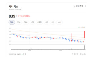 지니틱스 주가 폭등랠리... 시스템 반도체 설계 역량, 시장이 응답 - 뉴스 썸네일 이미지
