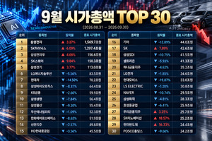 9월 시총 '반도체 웃고 자동차 울었다'...SK스퀘어 10%↑·현대모비스 1... - 뉴스 썸네일 이미지